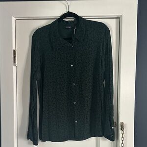 & Other Stories Dark Green Floral Blouse